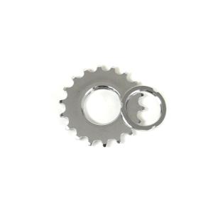 スチールコグ＆ロックリング 18T シルバー ピストコグ シングルコグ