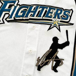 納期注意【日本ハム 刺繍ワッペン 水谷 サイン付シルエット3】水谷瞬