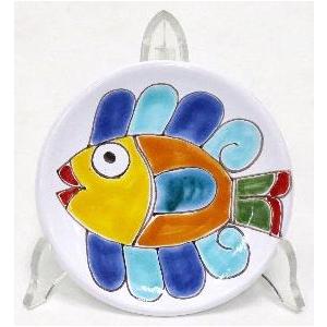 イタリア製 輸入雑貨 シチリア 陶器 絵皿 壁飾り 壁掛け 手描き 太陽