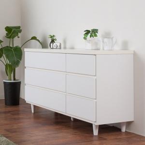 チェスト 3段 洋タンス 北欧風 ローチェスト 幅120cm （ 白家具 脚付