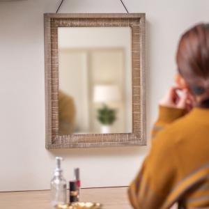 パラデック ウォールミラー 44.5×52.5cm ヴィンテージ 古木材