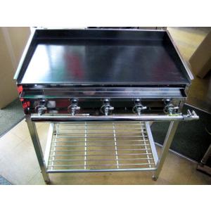 AKS 業務用 ガス式 鉄板焼き器/グリドル AK-2 (台付) 横幅760x奥行460x