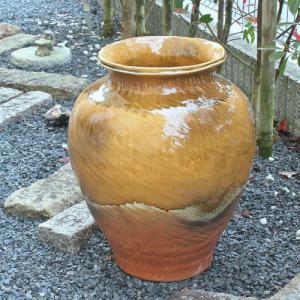 ポイント8倍]信楽焼 大きな 花瓶 黒釉大壷広口 15号 おしゃれ 大壺