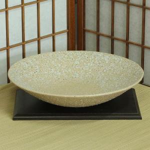 ポイント3倍]信楽焼 水盤 花器 13号 窯変 流し ソリ 丸 陶器 池坊 嵯峨