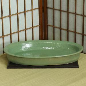 信楽焼 水盤 白ぼかし ソリ 深型 13号 花器 陶器 池坊 嵯峨御流 生け花