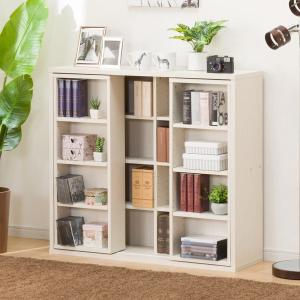 ニトリ（NITORI） Wスライド本棚 (M BS003 LBR) 書棚 ラック シェルフ