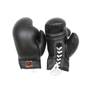 日本拳法グローブ(黒) 8オンス 紐式 (日本拳法) N-18 : 日本刀販売の