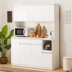 ニトリ（NITORI） 幅150cm 食器棚(レジューム 150TG-S WH/150TH-R WH