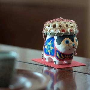 昭峰窯 瀬戸焼 縁起物 屋狛犬 6.9×11.2cm 日本製 陶器 インテリア