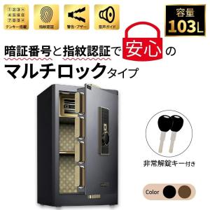 金庫 家庭用 小型 容量36L おしゃれ 45×38×33cm 鍵付き 指紋認証