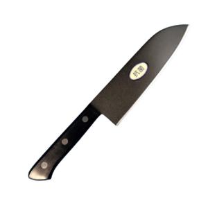 日本製 友成 V金本割込（ゴールド）包丁 槌目 口金付き 三徳包丁