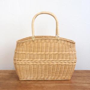 松野屋 日本製 藤小判 買物かご かごバッグ カゴ 生成A バスケット