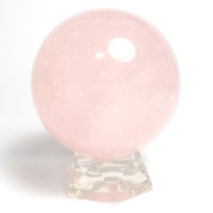 ローズクォーツ(紅水晶) 丸玉 60mm 台座付き 天然石 パーワーストーン