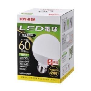 東芝 LED電球 ボール電球形 G形E26 広配光200度 60W形相当 電球色