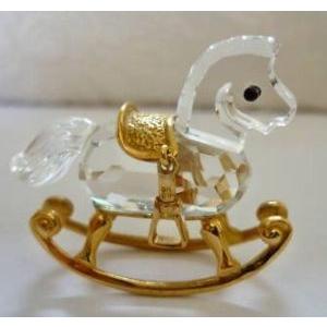 スワロフスキー Swarovski 廃盤品 『ロッキングホース, ゴールド