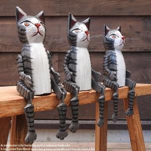 Rickです 木彫りのバリネコ 、149センチ、エスニック 、玄関 置物 Rick