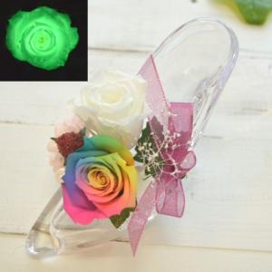 プリザーブドフラワー レインボー ガラスドーム 花 ギフト レインボー