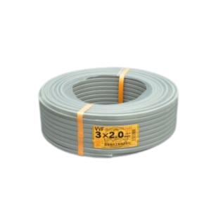 電線 VVFケーブル 2.0mm3芯【004】 灰色 VVF2.0×3C×100m : 電材買取