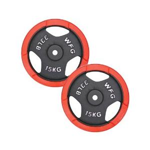 WILD FIT（ワイルドフィット） 赤ラバー プレート 15kg (2枚) 《返品