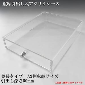 重厚引出し式アクリルケース 奥長タイプ A4サイズ 引出し深さ50mm