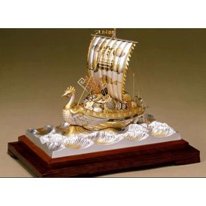 銀製置物 伝統工芸 純銀置物 宝船5号 房 商売繁盛 縁起物 武比古作