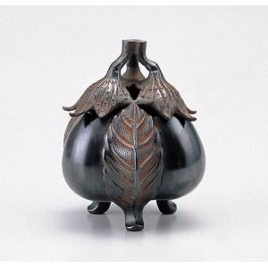 高岡銅器 香炉 壱不二弐鷹参茄子香炉 銅製 美術工芸品 記念品 置物