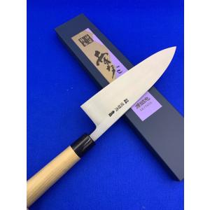 源昭忠 青ニ鋼 出刃包丁 180mm 福本作 水野鍛錬所 本鍛錬 水牛柄