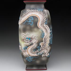 ノリタケ オールドノリタケ 金彩盛り上げ薔薇絵 花瓶 : アンティーク