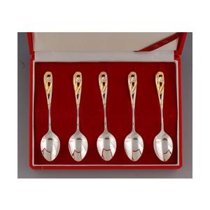 銀製品・菓子切・和楊枝「松竹梅鶴亀」5本セット : 銀食器・銀製器の