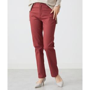 BELLUNA パンツ 静電防止蓄熱綿サテンカラーパンツ股下69cm