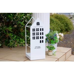 傘立て 傘たて 傘立 白 ホワイト 四角 アイアン 外置き スリム