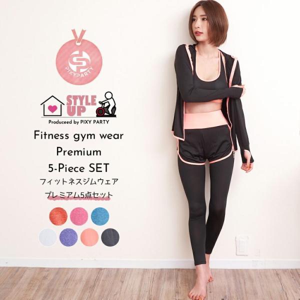 フィットネス ウェア レディース 5点セット 上下セット ヨガウェア