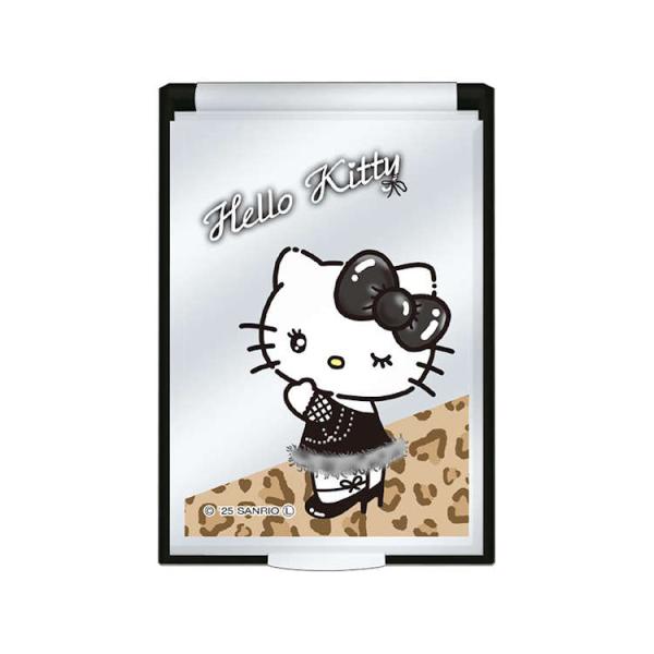 ハローキティ Sサイズミラー ブラックリボン 卓上ミラー カガミ 鏡