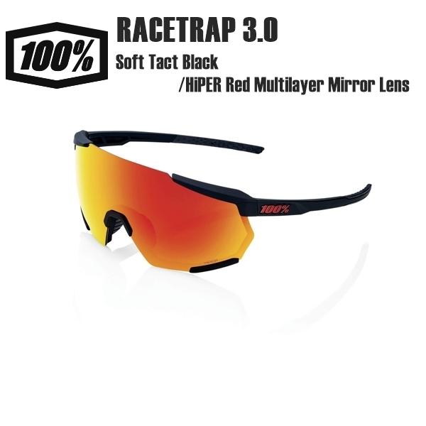 100% ワンハンドレッド サングラス RACETRAP 3.0 Soft Tact Black