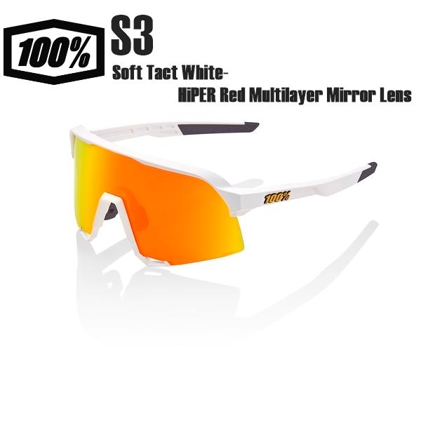 100% ワンハンドレッド サングラス S3 Soft Tact White-HiPER Red