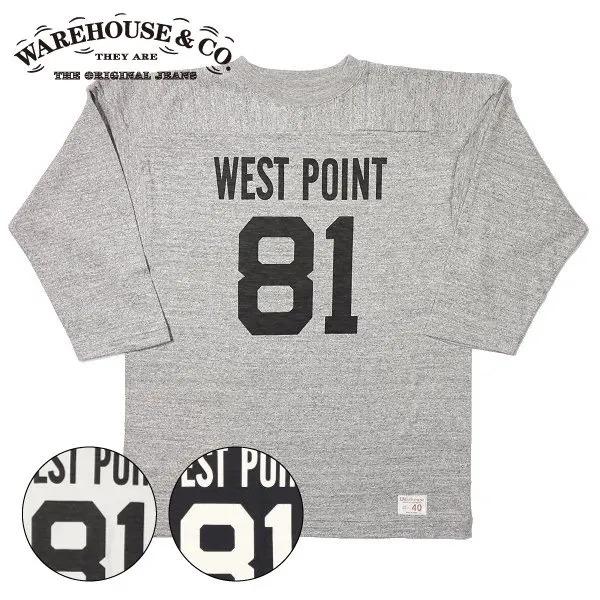 ネコポス送料200円 ウエアハウス 4063 7分袖フットボールTシャツ WEST