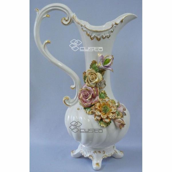 陶器 花瓶 バラ インテリア イタリア花瓶 イタリア置物 インテリア雑貨