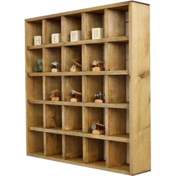 マス目シェルフ オーダーメイド アンティークブラウン w45.5d8h45.5cm