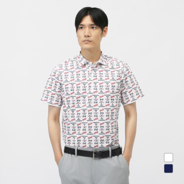 PING（ピン） ゴルフウェア 半袖シャツ 秋 冬 ドットメッシュ総柄半袖