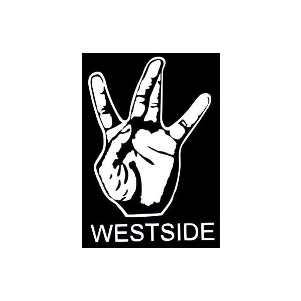 ステッカー WEST SIDE 全2色 ホワイト ブラック 車 バイク デカール