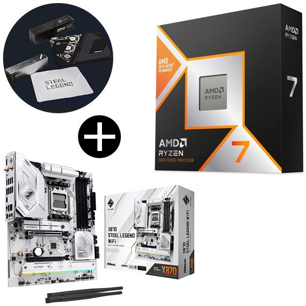 AMD Ryzen 7 9800X3D CPU + ASRock X870 Steel Legend WiFi