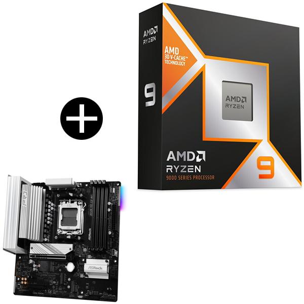 AMD Ryzen 9 9950X3D CPU + ASRock B650M Pro X3D WiFi マザーボード
