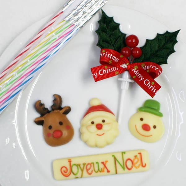 クリスマスケーキオーナメントセット(ミニ)〜チョコレート(サンタ