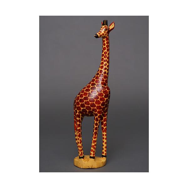 アフリカ ケニア キリン 木彫り Lサイズ No.11 置き物 オブジェ 彫刻