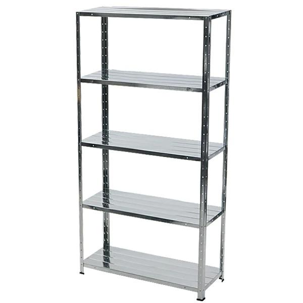 5段 スチールラック シルバー 約幅87×奥行31×高さ92.5〜167.5cm 高さ