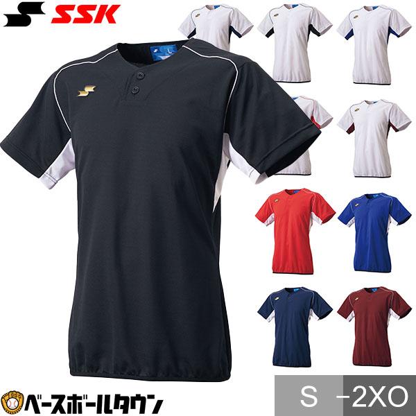 エスエスケイ（SSK） 野球 2ボタンベースボールTシャツ 半袖 大人 練習
