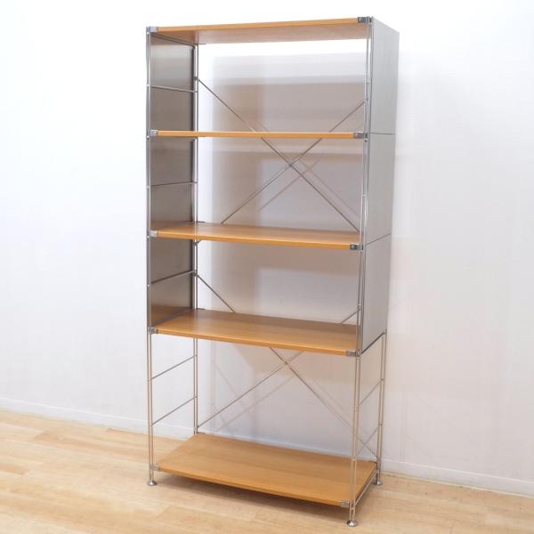 無印良品（MUJI） ラック ステンレスユニットシェルフ W860 タモ材 5段