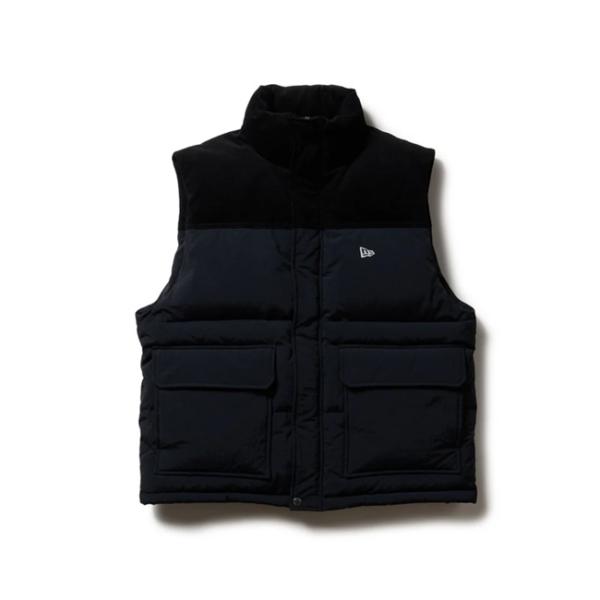 NEW ERA（ニューエラ） NEW ERA Down Vest Corduroy Nylon Combi Black
