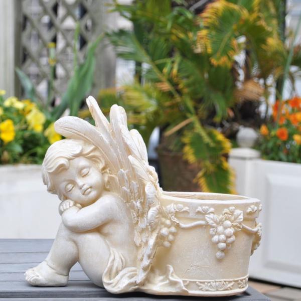 開運 エンジェルコンポート天使 置物ドリーミーエンジェルポット薔薇