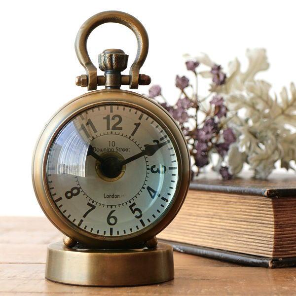 置き時計 置時計 アンティーク おしゃれ アナログ 小さい 羅針盤